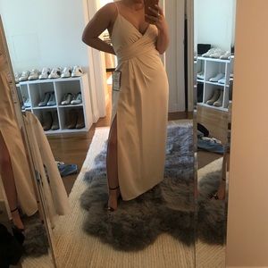 Crossover satin gown